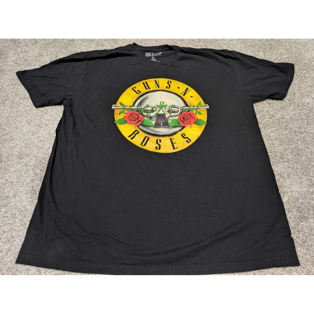 Guns N Roses T-Shirt Mens XL Black Graphic Logo Band Tee Rock Music Short Sleeve